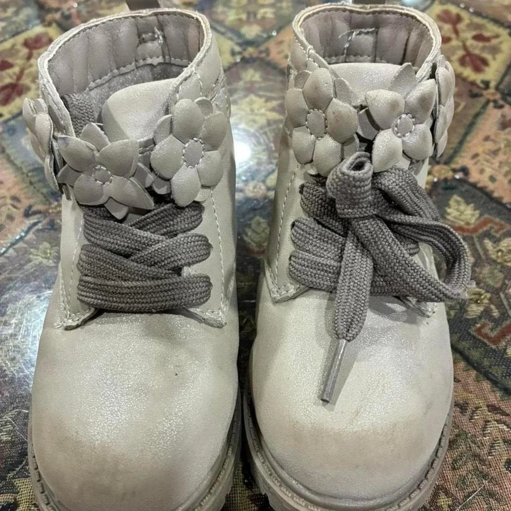 Carter's silver High Top Boots .Size 8 toddler